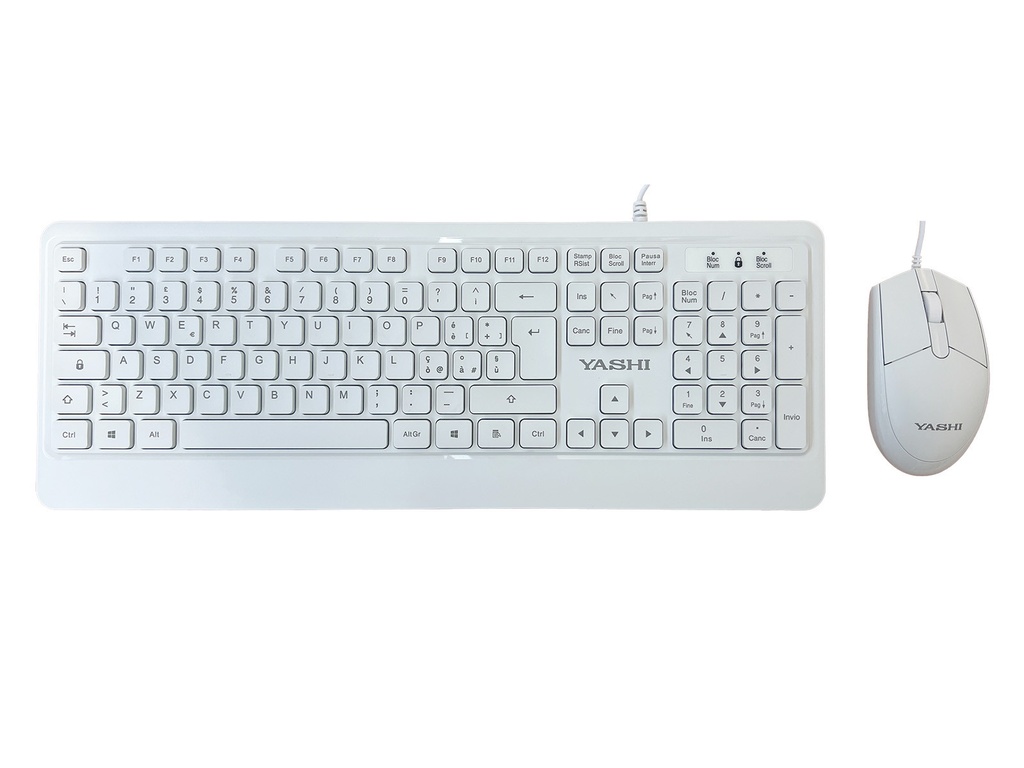 Yashi Professional Multimedia Soft Keyboard & Mouse USB KIT White - ITA - MY540