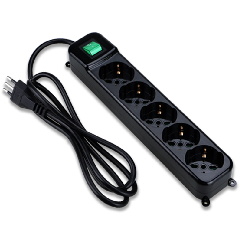 MULTIPRESA TECNOWARE 5 POSTI inclinati 45° Schuko 10/16A FMP5IIG, Nera