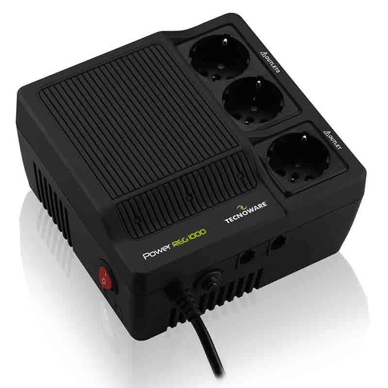 STABILIZZATORE ELETTRONICO TECNOWARE POWER REG 1000VA/800W MONOFASE STABILIZZAZIONE Â±8% 3USCITE SCHUKO/ITALIA-FSTELPRE1000M