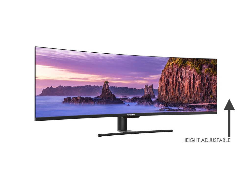 MONITOR YASHI 49'' 32:9 CURVED YZ4908 Pioneer 3840x1080 4ms 350cd/m² 1000:1 144Hz 2x2W MM 3HDMI DP VESA PIVOT