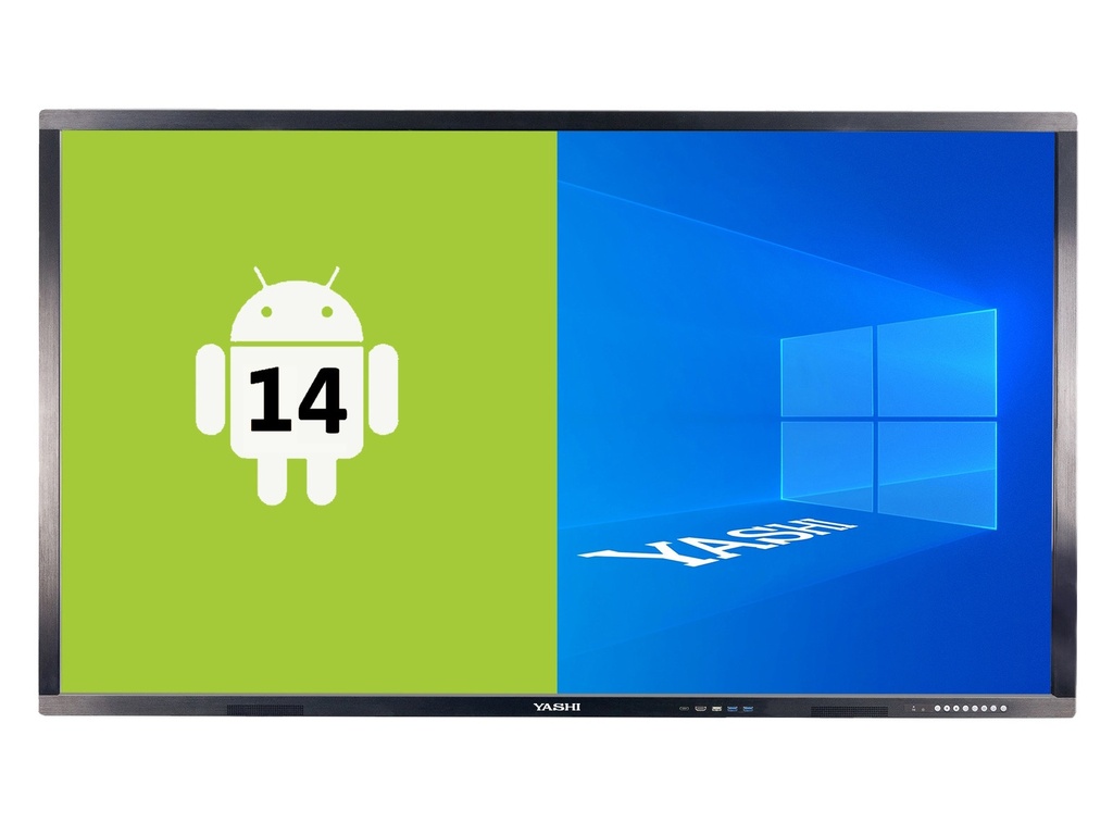 MONITOR INTERATTIVO TOUCH YASHI 75" LY7520 LCD 4K TYPE-C 8GB Ram 128GB Storage ANDROID 14, staffa a muro inclusa