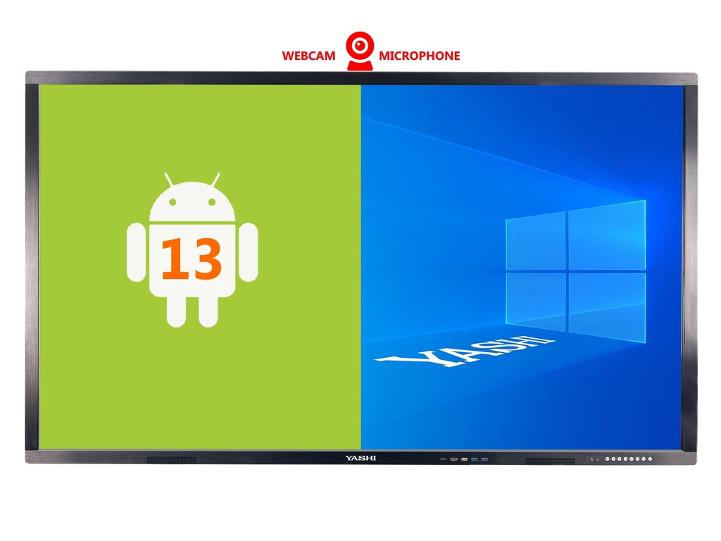 YASHI Monitor interattivo touch 86" LY8617 LCD 4K Type-C 8GB RAM 64GB 48MP Android 13 con staffa Google Classroom