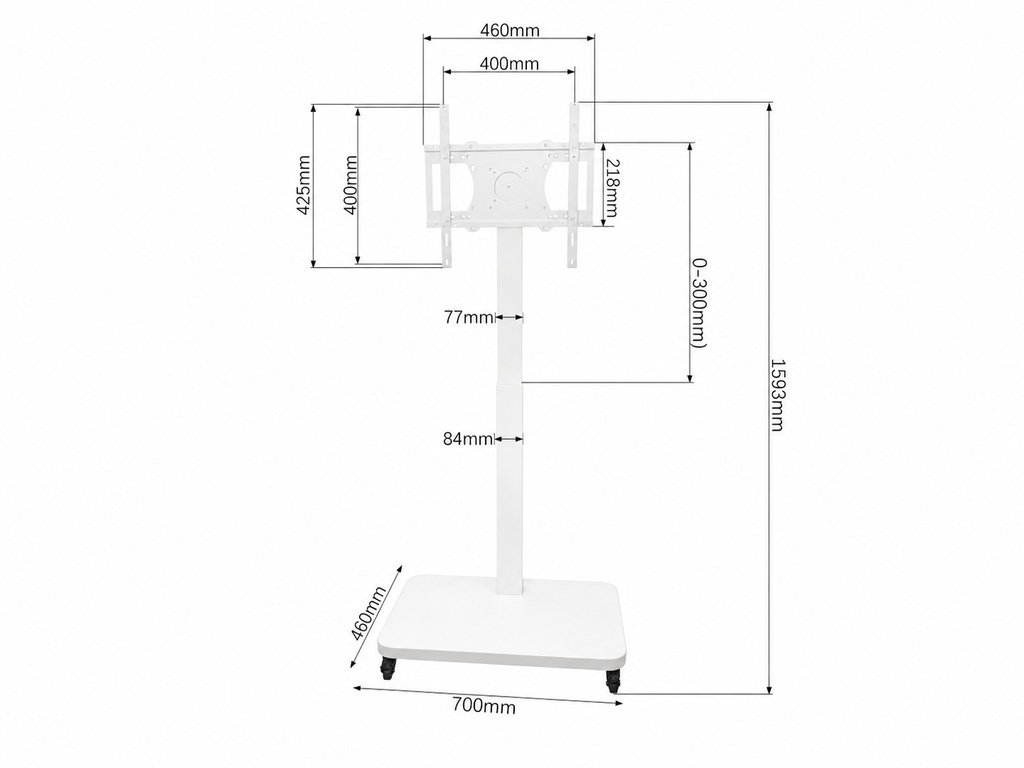 FLOOR STAND YASHI PER QUADRO VETRINA - BIANCO - ACDY1018