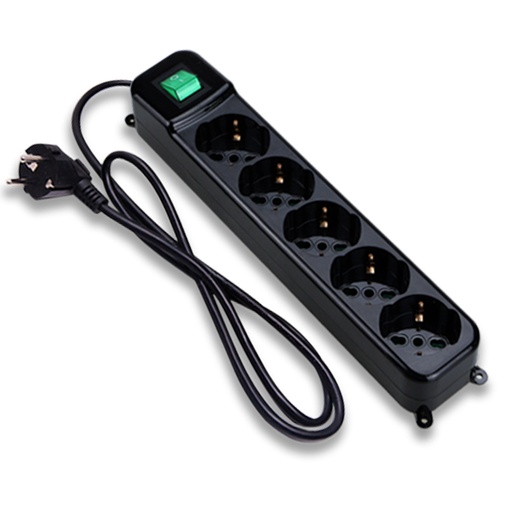 [COM-22529] Multipresa Tecnoware FMP5GIG 5 posti inclinati 45° Schuko 10/16A con interruttore nera