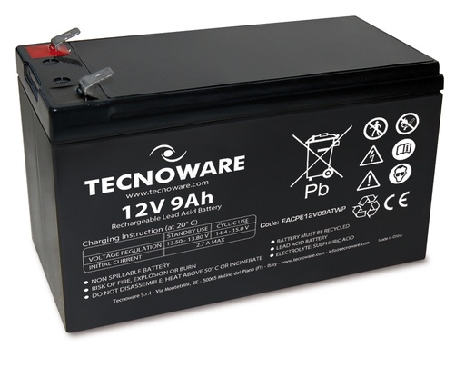 [COM-22727] BATTERIA TECNOWARE 12V 9.0Ah FASTON 6,3MM EACPE12V09ATWP