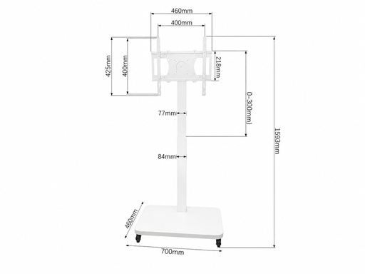 [COM-YA4094] FLOOR STAND YASHI PER QUADRO VETRINA - BIANCO - ACDY1018